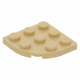 LEGO lapos elem lekerekített sarokkal 3x3, sárgásbarna (30357)